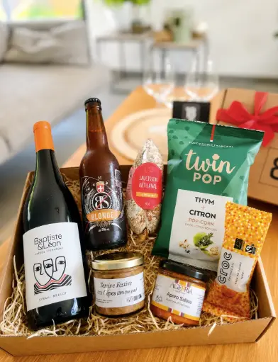[ROUGEBIERE22] Coffret apéritif avec vin rouge & bière